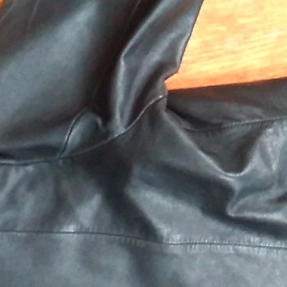 BLACK LEATHER  JACKET CHIC COBALT LINING Sz XL WILSONS EPLC - Picture 4 of 16